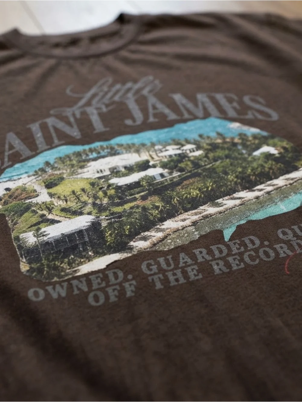 Little Saint James Graphic Island Print Gildan Cotton T-Shirt